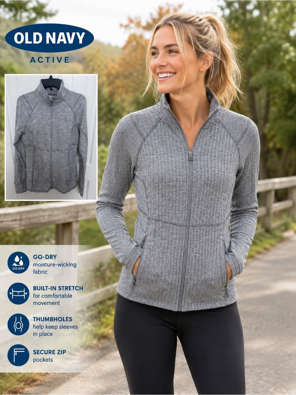 Old Navy Active Go-Dry full-zip performance jacket